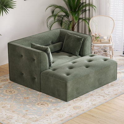 Modern Sofa With Removable Ottoman And Pillows