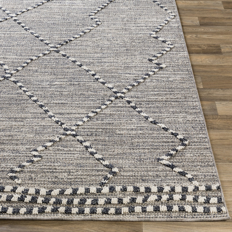 Tapis gris anthracite / taupe Baconton, Rectangle 5 pi 3 po x 7 pi 3 po