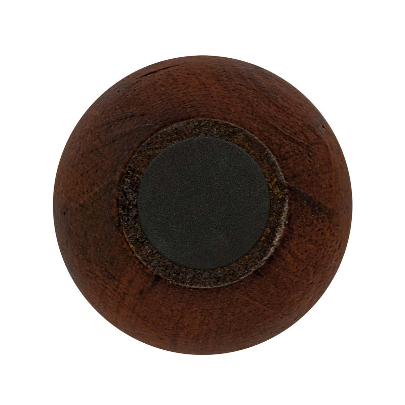 Pied de chignon rond en bois massif 2 1/2 po x 4 1/2 po, Cerisier