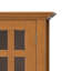 Armoire basse transitionnelle en bois massif l 32 "avec portes en verre et tablettes réglables Bedford-361804174