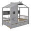 Lit maison avec tiroirs, tablette de rangement-1865102780