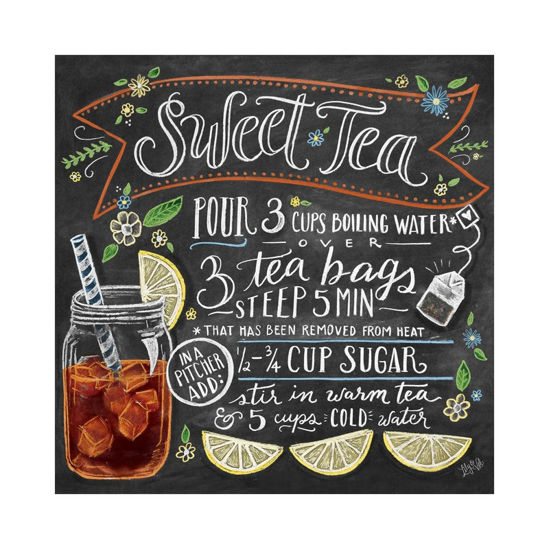 Sweet Tea Recipe by Lily & Val - Wrapped Canvas Print, Black Framed Canvas, 45.72 cm H x 45.72 cm W x 3.175 cm D
