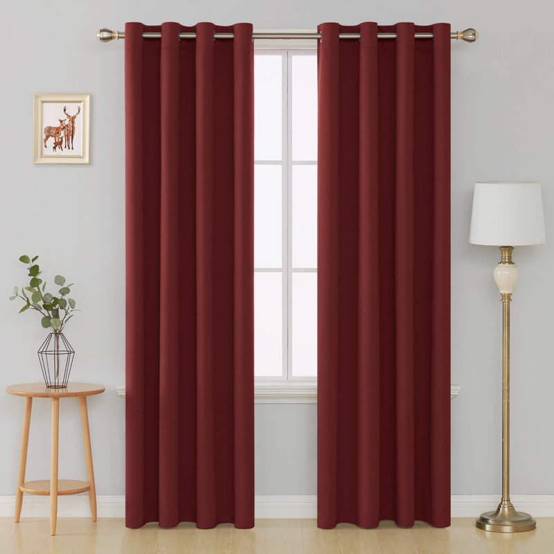 Queana Blackout Curtain Pair, Red, 53cm Width x 180cm Drop
