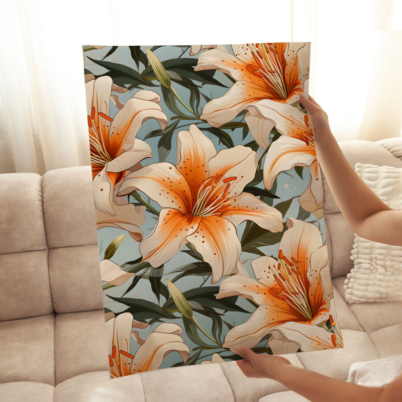 «Floral Lily Flowers I Tropical», reproduction d'art non encadrée