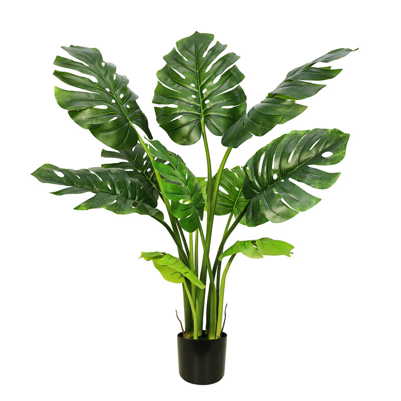 Feuille artificielle Philodendron Monstera plante en pot, H 42 po x l 34 po x P 32 po