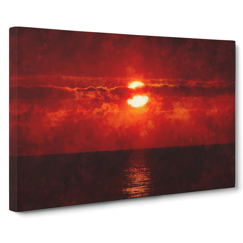 Red Sunset - Wrapped Canvas Print, 35cm H x 50cm W x 3cm D