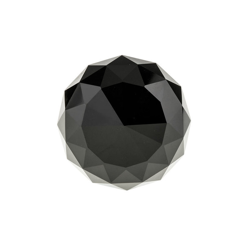 Oversized 1 9/16" Diameter Round Knob, Black/Chrome
