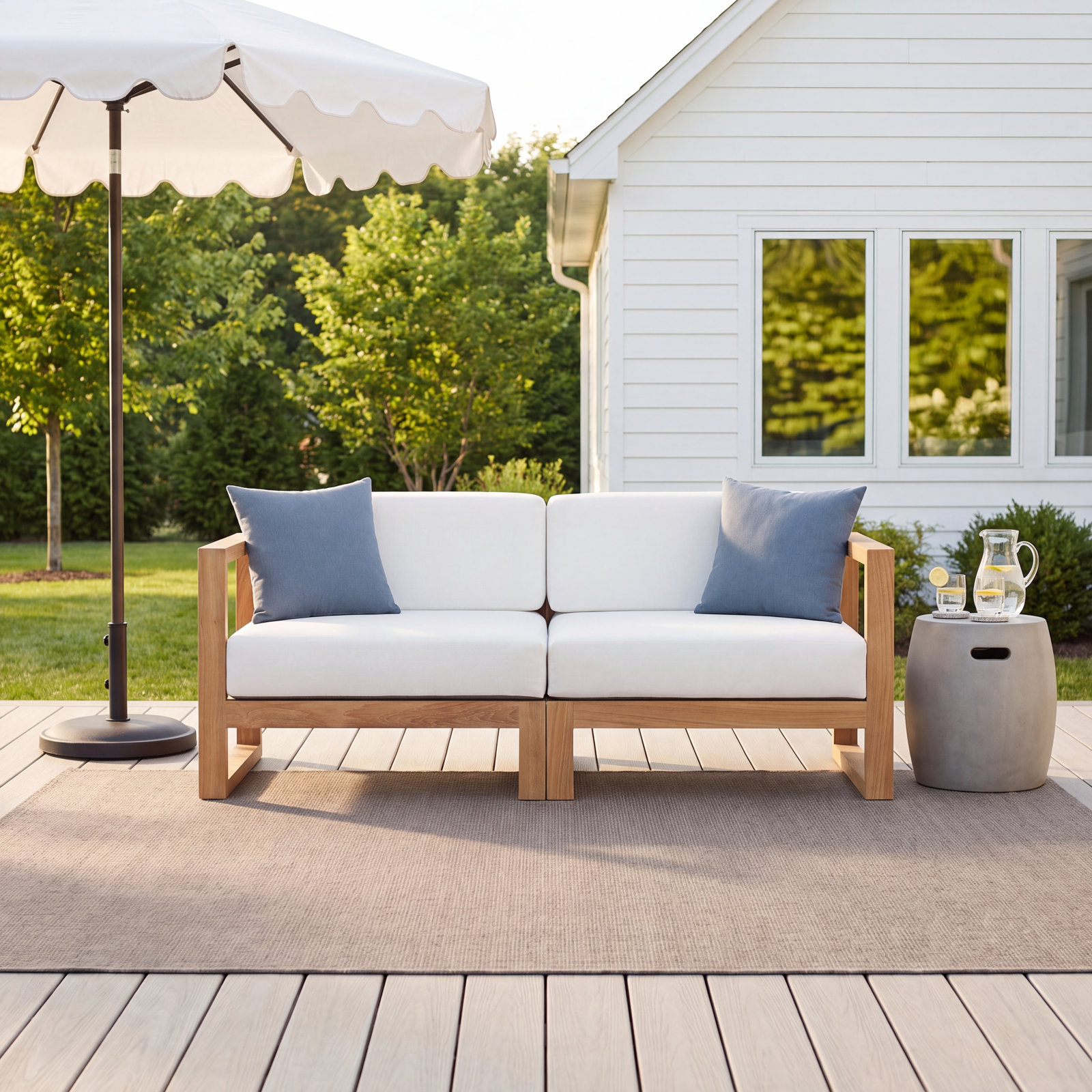 Upland 69" Teak Patio Loveseat
