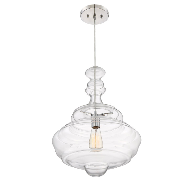 Luminaire suspendu géométrique simple à 1 lumière, H 21,5 po x l 15,75 po x P 15,75 po