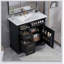 Meuble-lavabo autoportant de 36 po avec lavabo en céramique, 4 tiroirs et porte à fermeture en douceur, pré-percé pour robinet de 8 po-1492078815