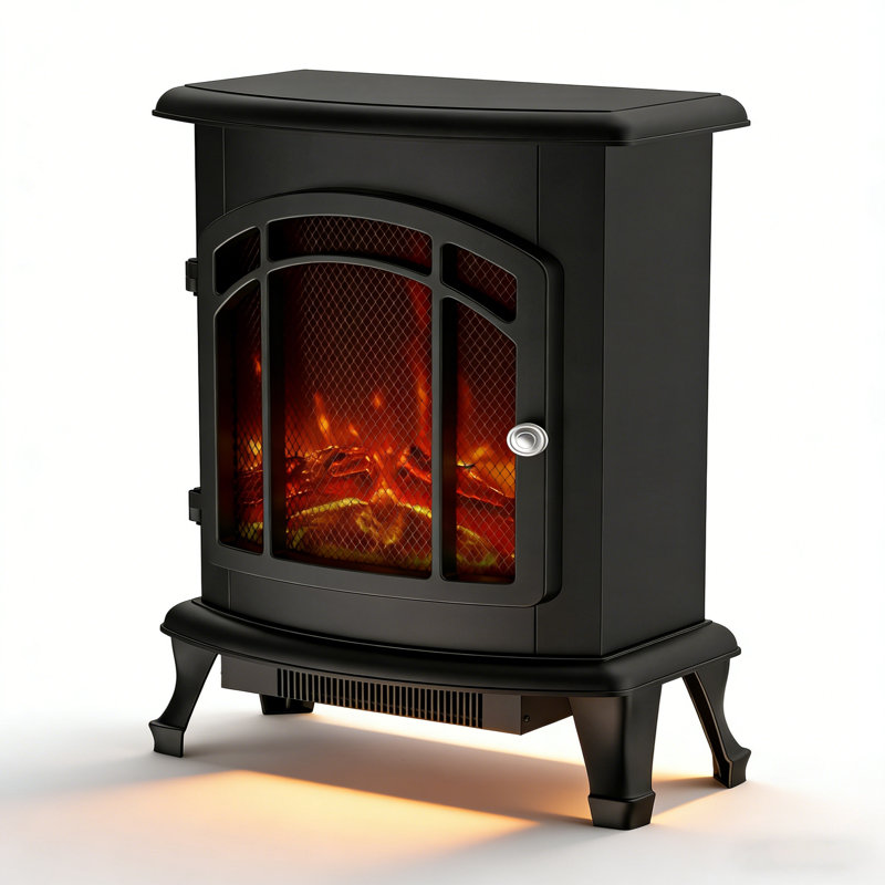 Electric Fireplace, Quick Heating Electric Fireplace Heater with Adjustable Flame Brightness, 750W/1500W Thermostat, for Living Room, Bedroom
