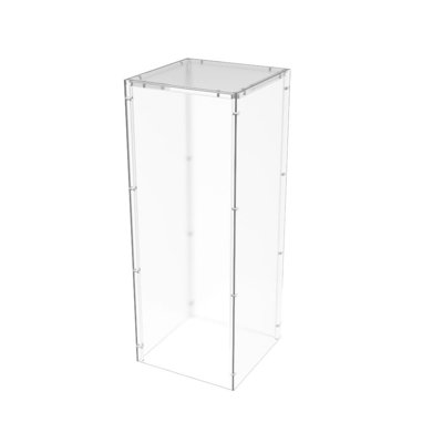 Clear Pedestal Acrylic Box with 5-Sided 11.5" x 11.5" x 30" Dimensions Donation Bin