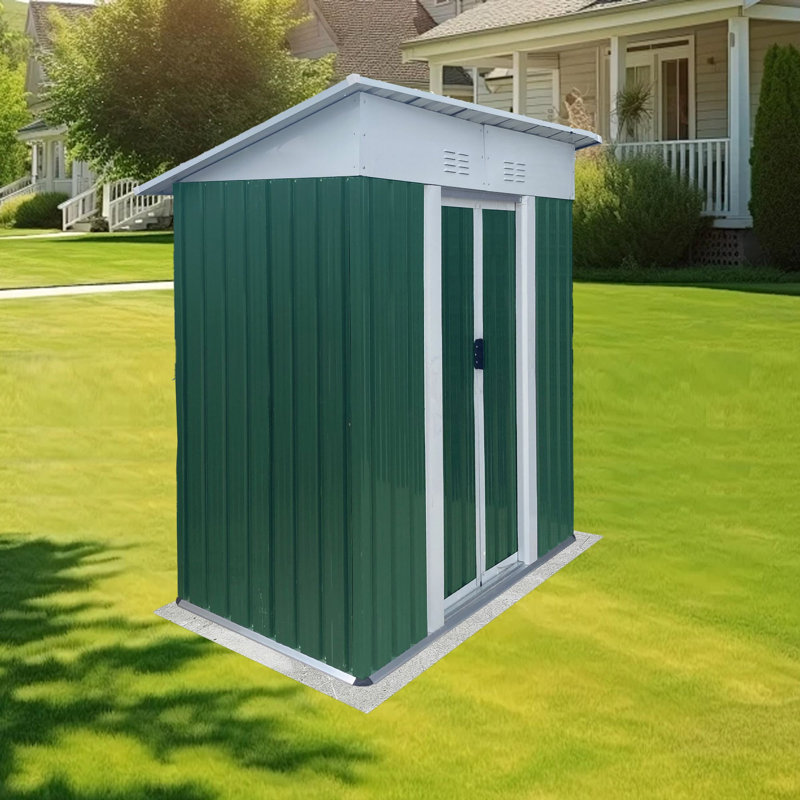 Outdoor Storage Sheds, Green, 72.5" H x 45.7" W x 74.7" D