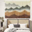 Décoration murale macramé décorative de montagne en macramé trempé et macramé, art mural moderne en fibre d'art l 57 po x L 57 po