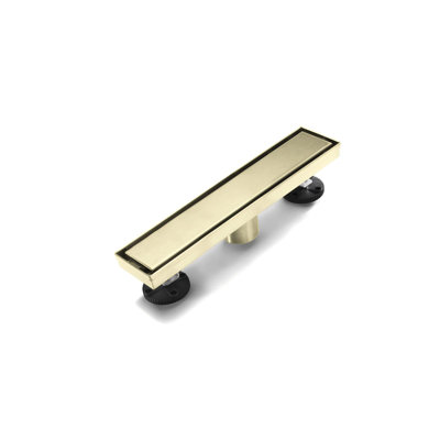 12 In. Shower Drain With 2-In-1 Tile Insert Panel  Stainless Steel Linear Drain For Fast Drainage In Brushed Gold