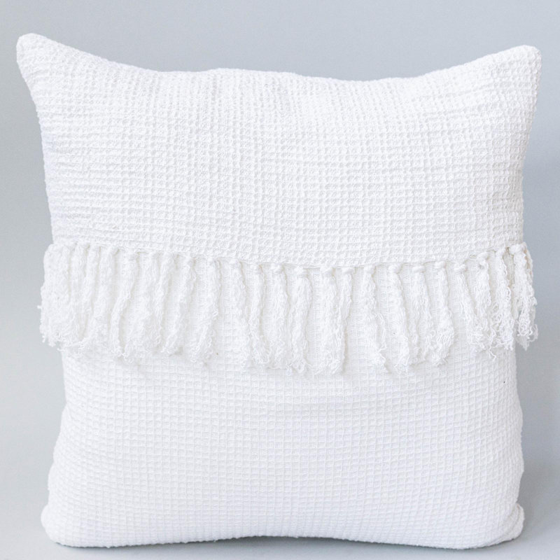 Housse de coussin réversible en coton Sylvannah, Blanc