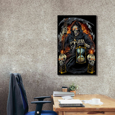 Aatiqa Grim Reaper avec sablier sur toile