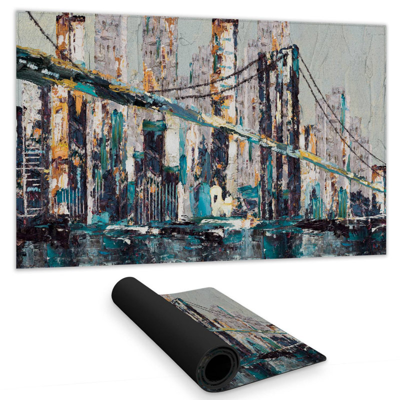 Abstract and texturized bridge - 14.00"x24.25" Desk mat