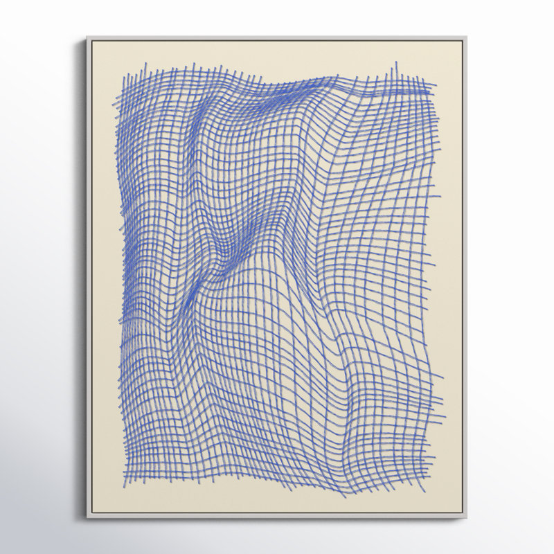 Netting 1 by Jacques Pilon, 38" H x 30" W x 1.25" D, White Single Structure Framed Canvas