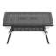 Mobilier d'extérieur en fonte d'aluminium avec table rectangulaire et coussins - Noir