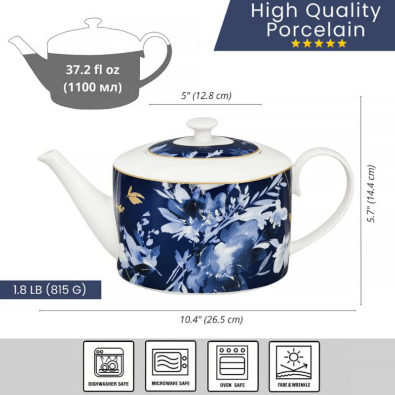 Théière en porcelaine 37 oz.