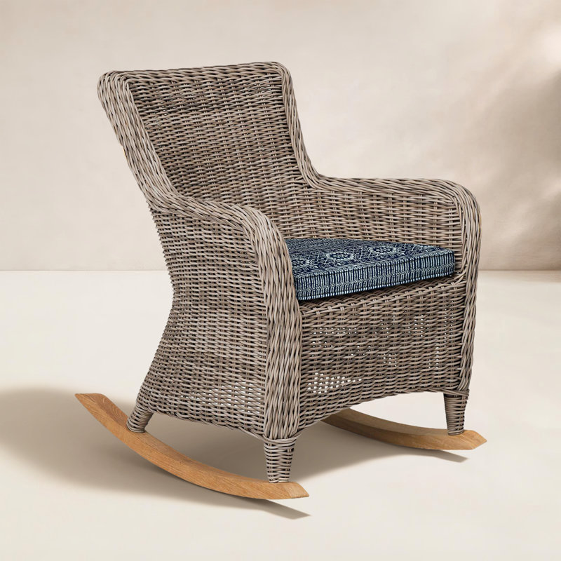 Sag Harbor Rocking Chair with Cushion, Sag Harbor Oyster, Batik Navy