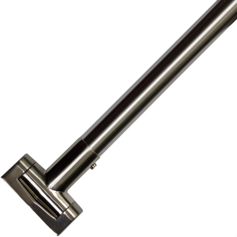 Tringle courbée à rideau de douche fixe 60", Acier inoxydable poli