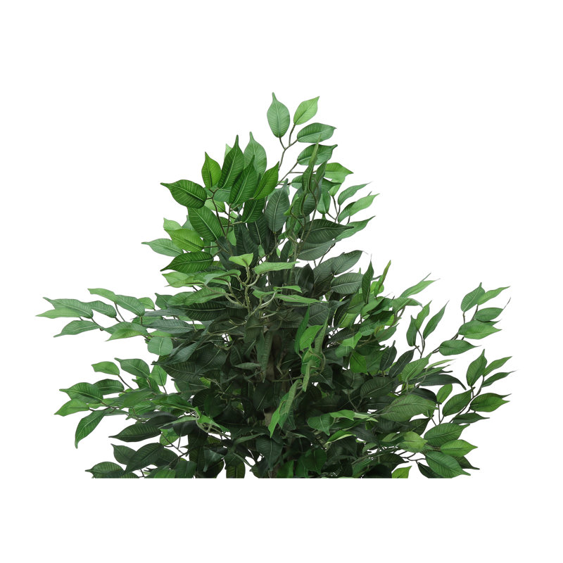 58 po de verdure artificielle, intérieur décoratif avec feuilles douces dans un vase noir, pot de verdure