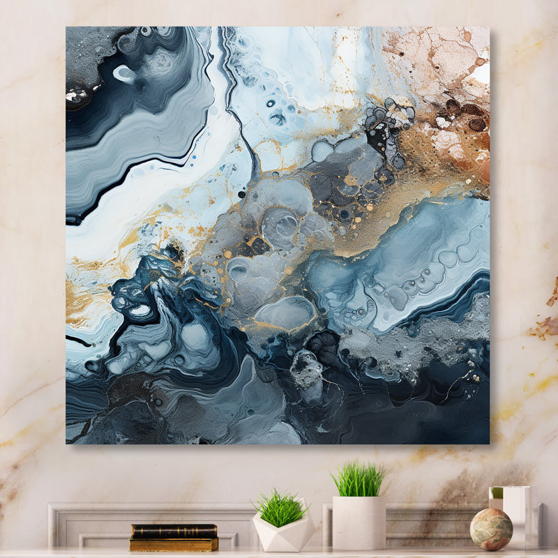 - Salon d'art mural abstrait en métal, H 36 po x l 36 po x P 1,5 po