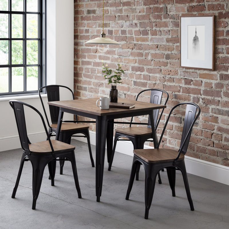 Lelystad Elm Square Wood Top Dining Table