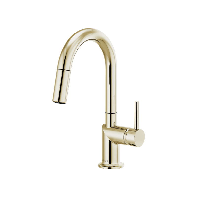 Odin® Pull-Down Prep Faucet with Arc Spout, Lever, Polished Nickel