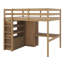  Lit mezzanine double Huegel avec garde-robe, bureau et tiroirs intégrés-1708748915