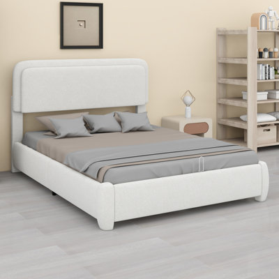 Structure de lit avec tête de lit et conception de nuage courbé