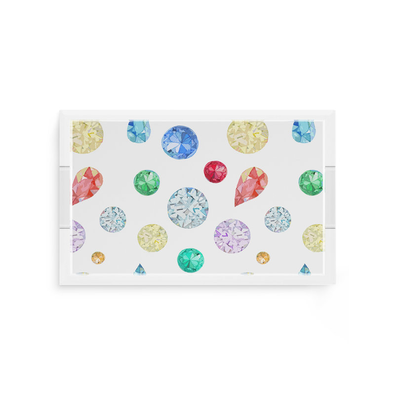 Plateau décoratif carré Jewel, 18"W x 18"D x 2"H