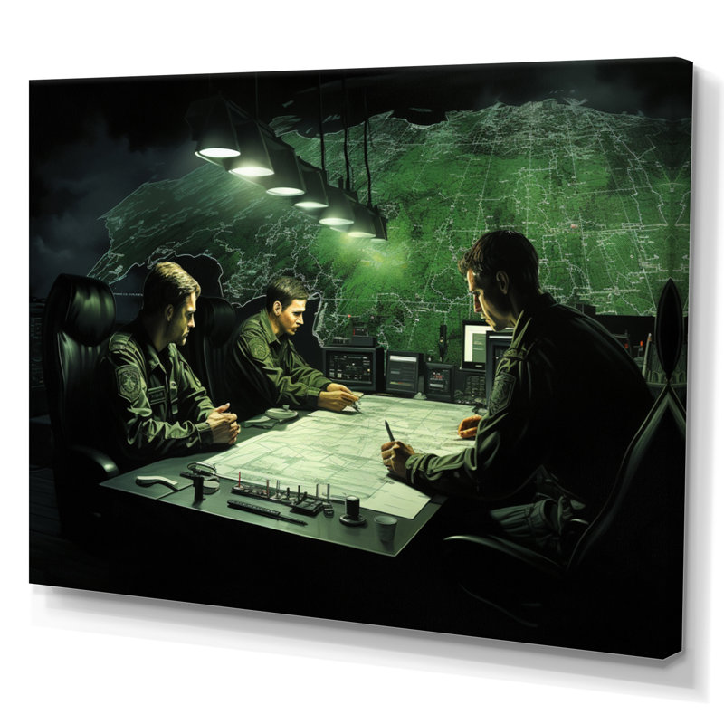 Mission militaire - Commandement I, H 30 po x l 40 po x P 1,5 po, Toile tendue