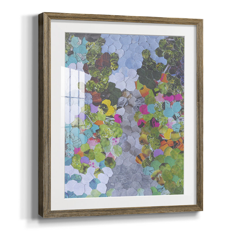Oiseaux I, reproduction encadrée, Blanc, Papier avec cadre noyer