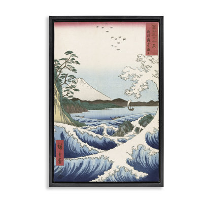 Toile flottante encadrée classique vague japonaise par one1000paintings