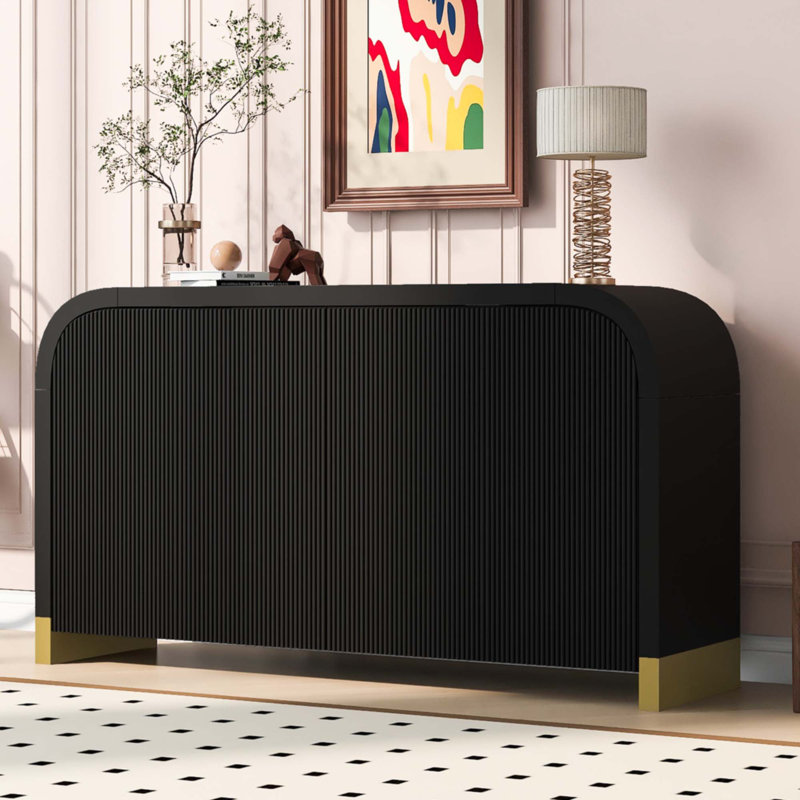 Armoire à panneau ondulé 4 portes à 4 portes avec tablettes réglables, Marine