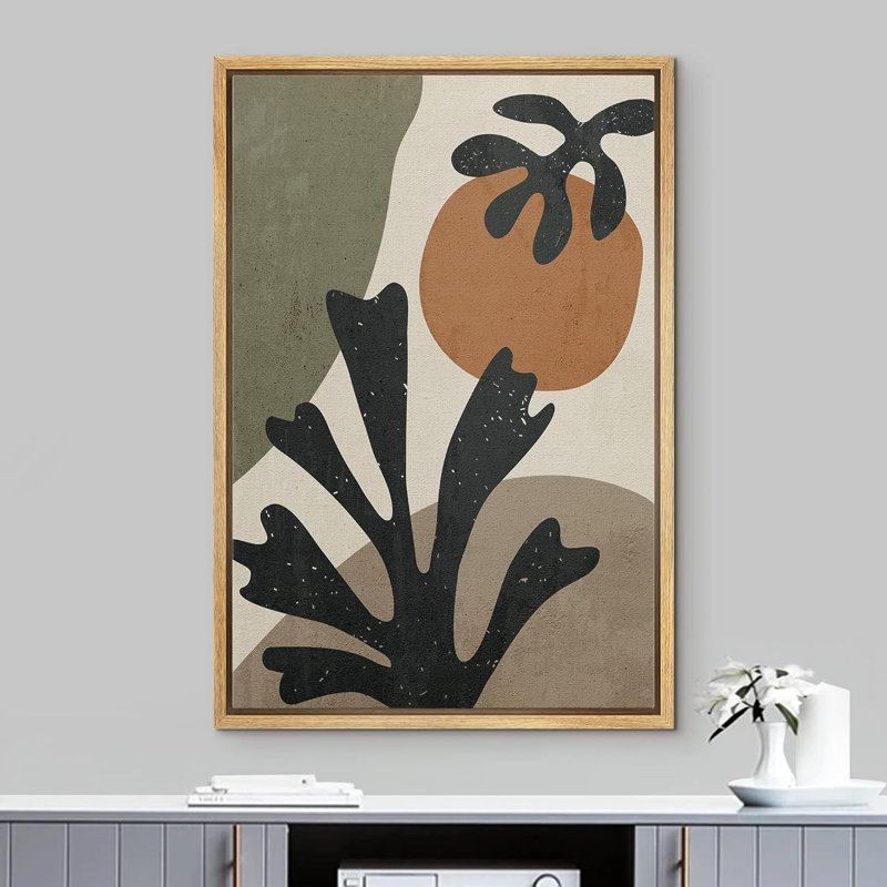 Illustration de formes abstraites de style Mid-Century, Naturel, H 24 po x l 16 po