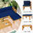 Outdoor Backyard Patio Wood 5-Piece Sectional Sofa Seating Group Set With Cushions