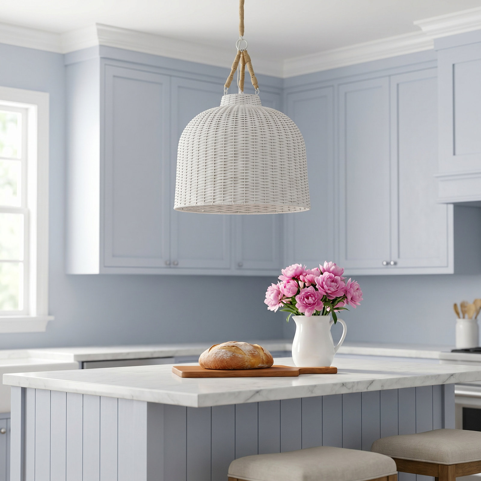 Dimmable Single Light Pendant, 18.5" H x 22" W x 22" H