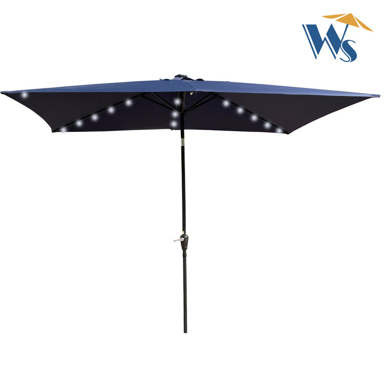 Parasol rectangulaire à énergie solaire 10 pi x 6,5 pi 10 pi x 6,5 pi 10 pi x 6,5 pi, Marine