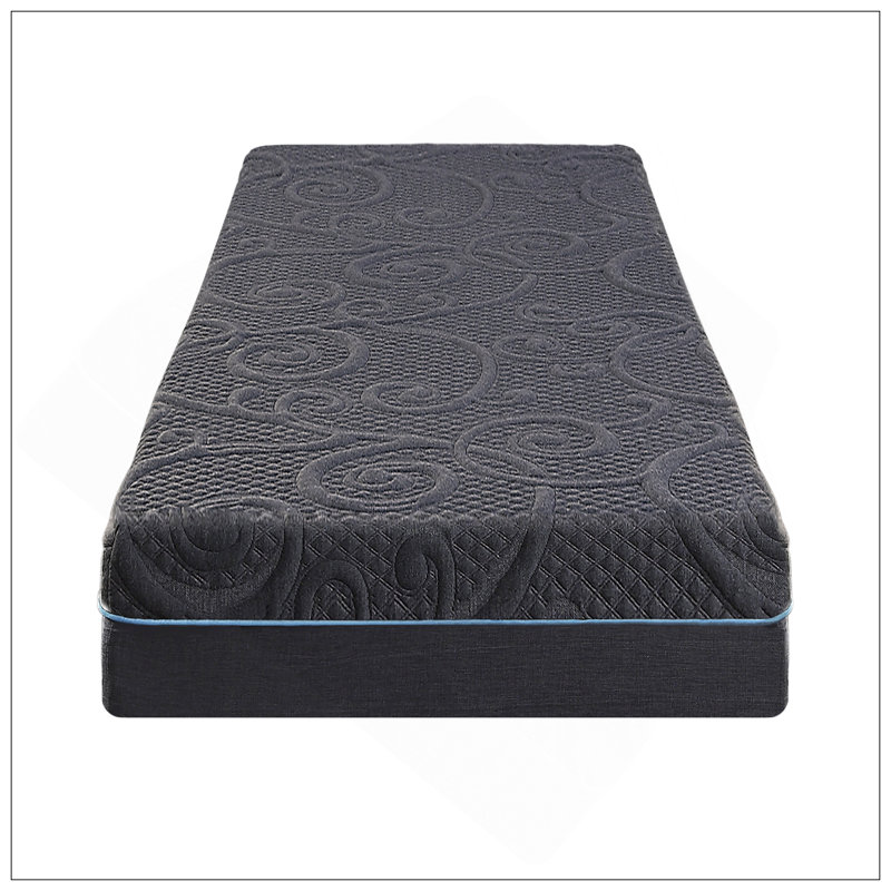 8" Twin Size Bed Mattress Gel-Infused Memory Foam Hybrid Mattress, Dark Gray, Mattress In A Box, Firm Comfort Mattress