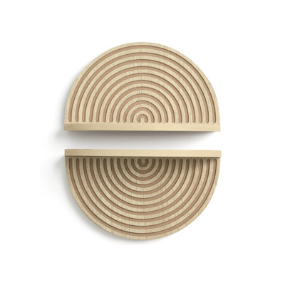  Boho Arched Lunar Ledges Wall Shelf, Modular Wood Floating Display Shelf with Fluted Arch Design for Bedroom, Bathroom, Kitchen & Living Room Decor
