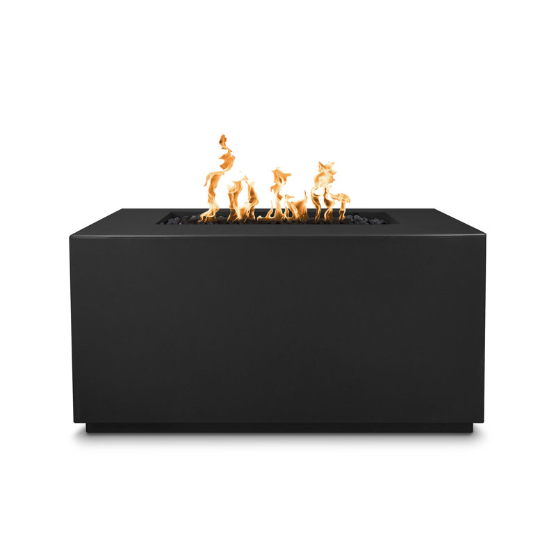 Pismo Rectangle Smokeless Fire Pit, 24" H x 48" W x 24" D, Black, Propane