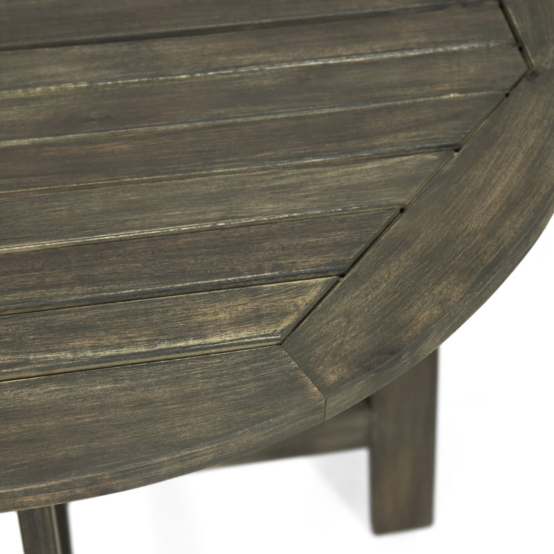Table demi-ronde grise en bois, pliable pour optimiser l'espace en gris, table idéale