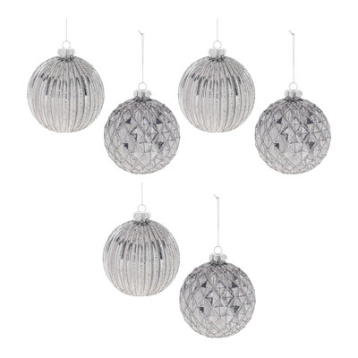 Glittered Glass Ball Ornament (Set of 6)