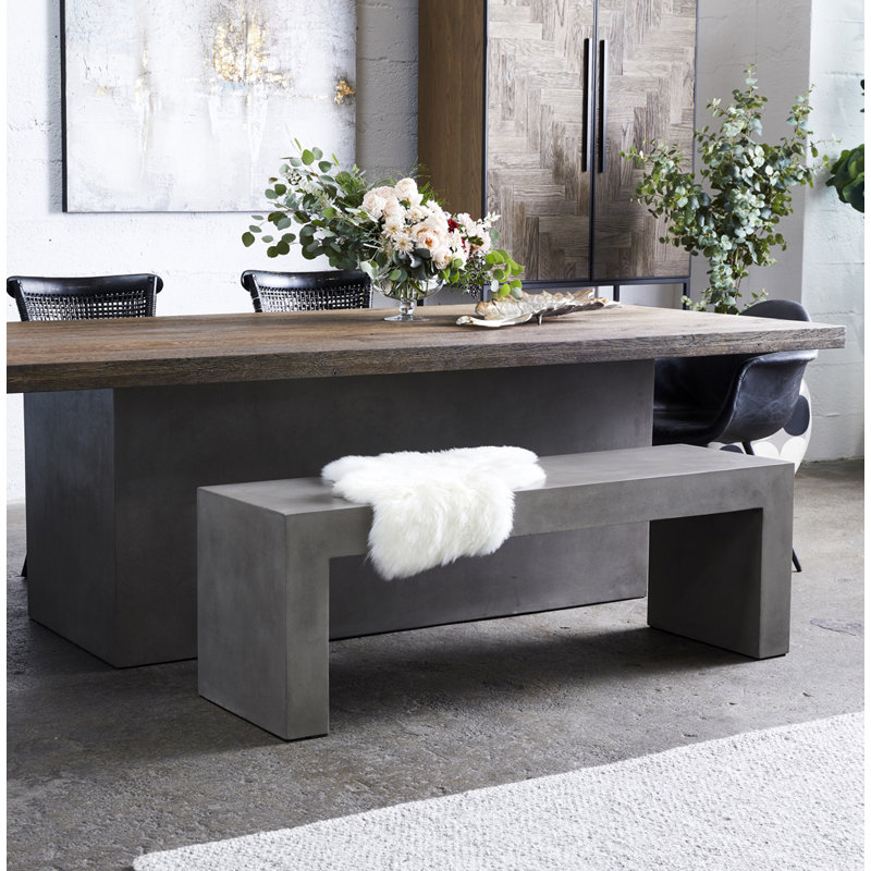 Lazarus Outdoor Dining Bench, Gray Performance