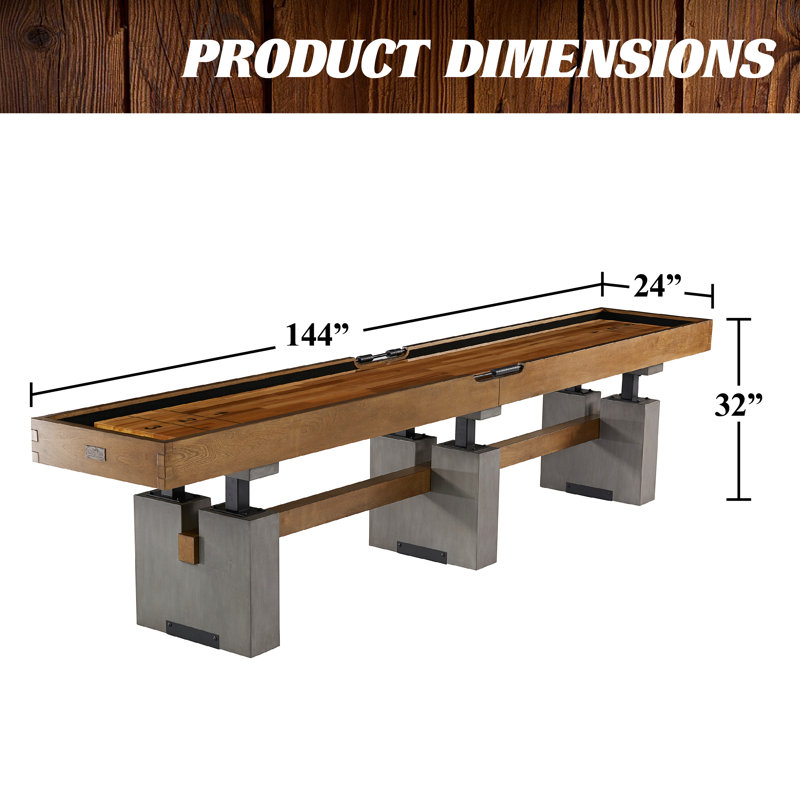 Barrington 12-ft Urban Clyborne Shuffleboard Table With Scratch-Resistant Playfield and 8 Puck Set