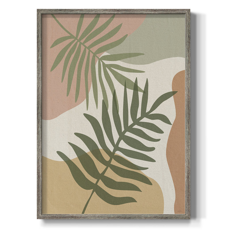 Mid Century Palm II Framed Print - Solid Wood, 21" H x 17" W